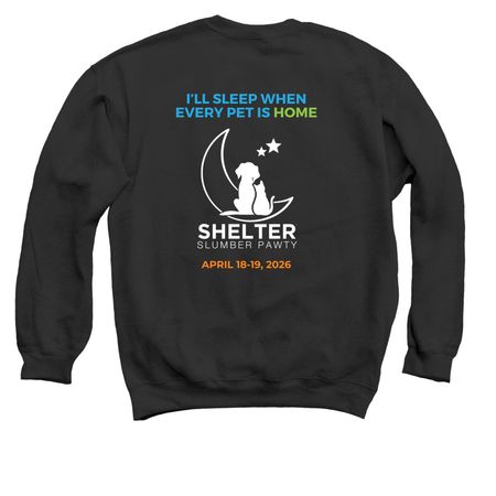 No Sleep 'Til They're All Home, a Black Crewneck Sweatshirt (back-view)