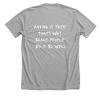 218 Hating Is Free, a Athletic Heather Premium Unisex Tee (back-view)