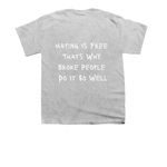 218 Hating Is Free, a Sport Grey Youth Unisex Tee (back-view)