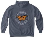 Support MPA with Spirit Wear (Dark), a Denim Comfort Colors Pullover Hoodie (back-view)