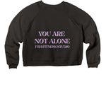 SFAC 2026, a Black Women's Premium Cropped Raglan Sweatshirt (back-view)