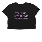 SFAC 2026, a Black Women?s Flowy Cropped Tee (back-view)