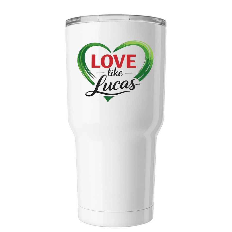 Love like Lucas, a White Insulated Tumbler