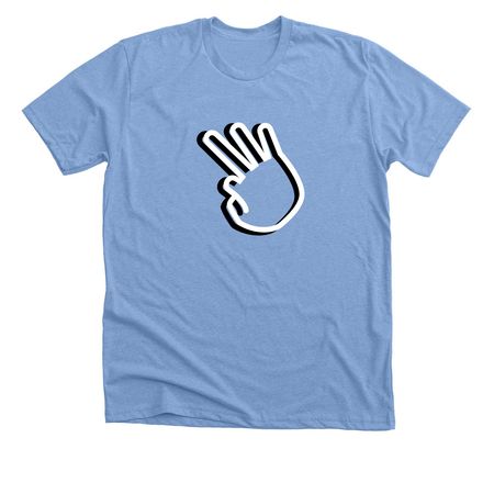 Three fingers, a Heather Carolina Blue Premium Unisex Tee