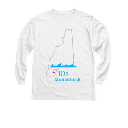 T1D Front Logo&nbsp;, a White Youth Long Sleeve Tee