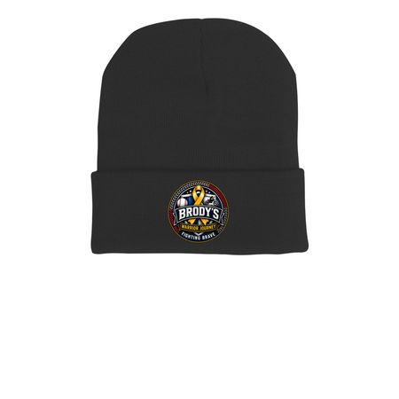 Beanies&nbsp;, a Black Printed Cuffed Beanie