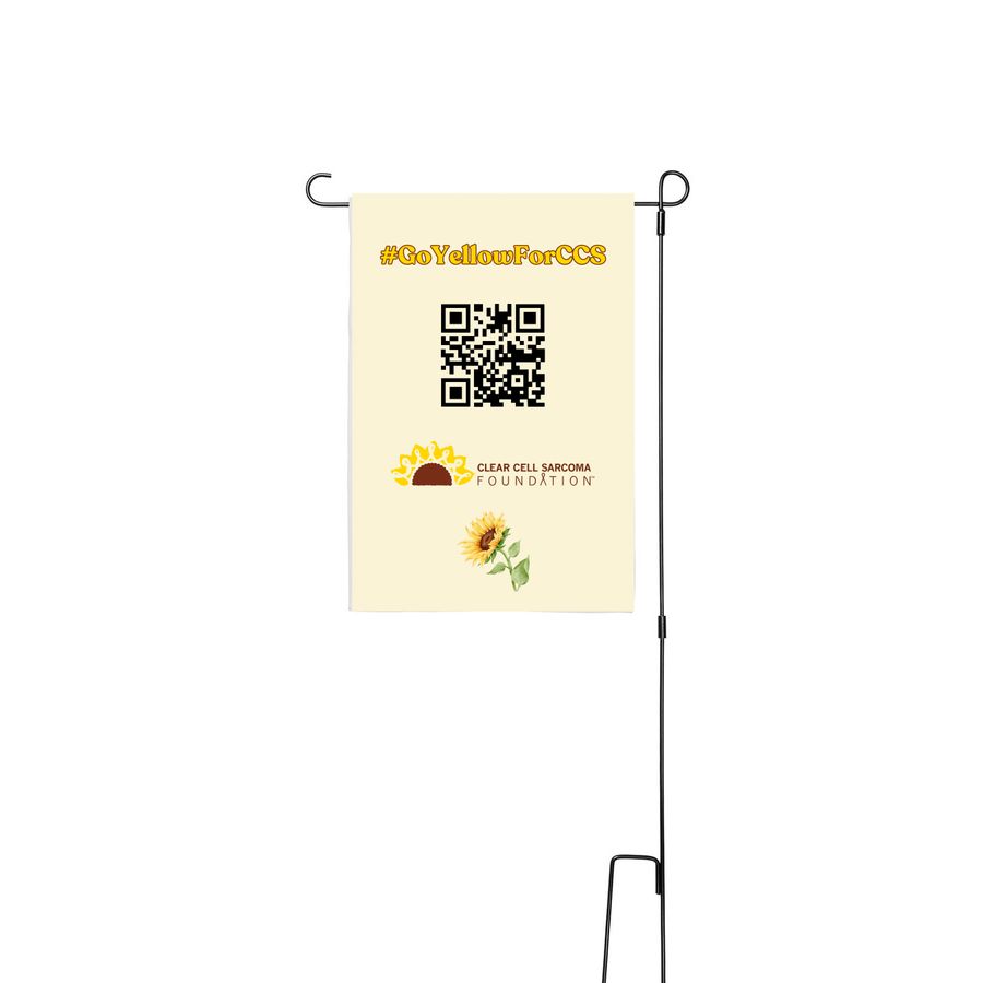 #GoYellowForCCS Yard Flag, a White 12" x 18" Yard Flag with Stake