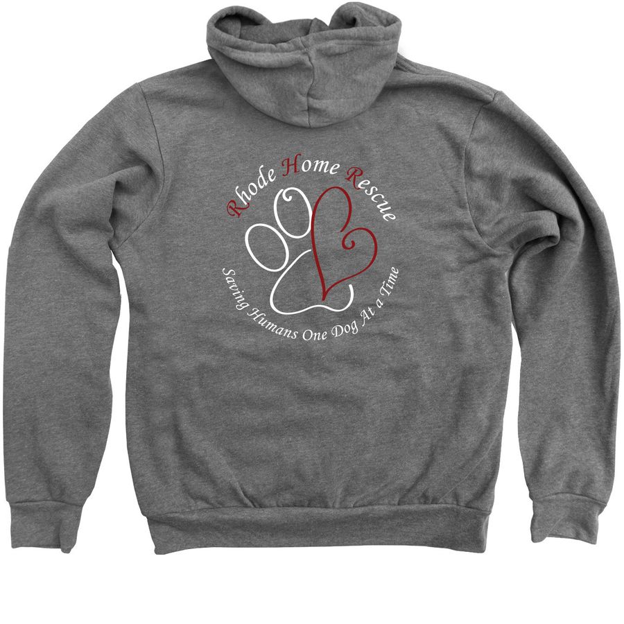 Dog Snuggling Shirt&nbsp;, a Deep Heather Zip Up Hoodie (back-view)