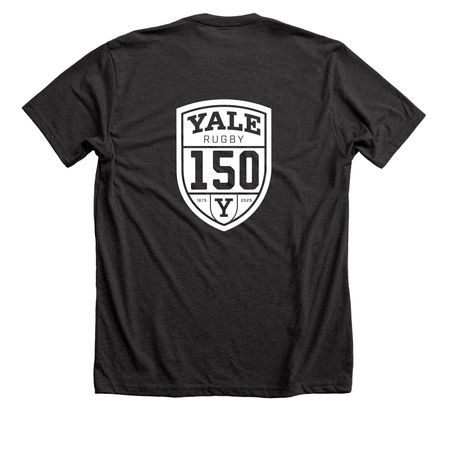 Yale Rugby Dad, a Dark Grey Heather Premium Unisex Tee (back-view)