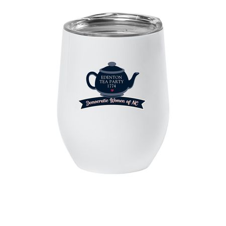 The Official Tipsy Tea Tumbler, a White Insulated Wine Cup