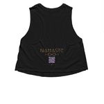 Brand Merch, a Solid Black Blend Women?s Cropped Racerback Tank (back-view)