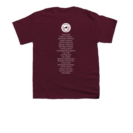JTA Jenks Silver 5th Grade Cheer, a Maroon Youth Unisex Tee (back-view)