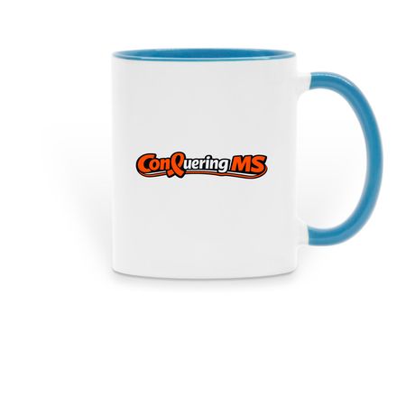 Conquering MS, a Light Blue Two-Tone Ceramic Mug