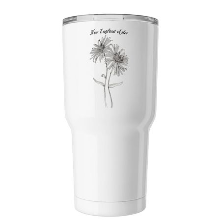 New England Aster Art&nbsp;, a White Insulated Tumbler