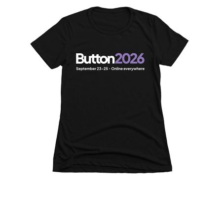 Button 2026, a Black Women's Slim Fit Tee
