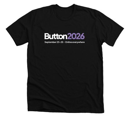 Button 2026, a Solid Black Blend Premium Unisex Tee