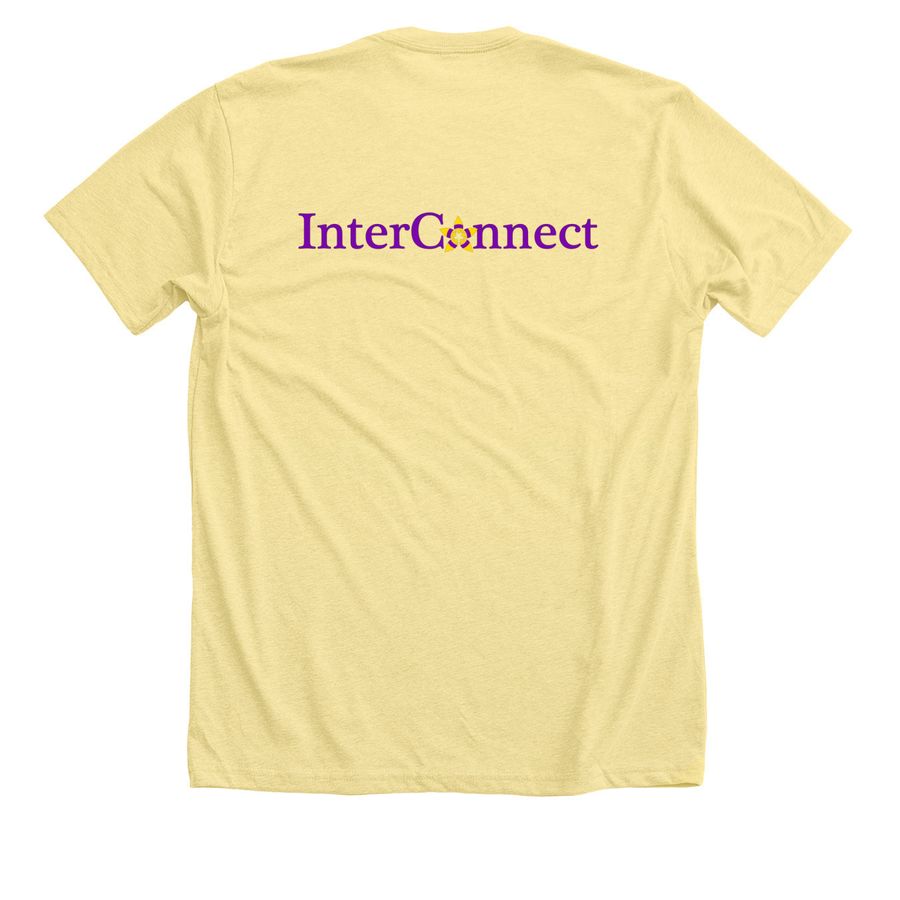 InterConnect Fundraiser, a Heather Yellow Gold Premium Unisex Tee (back-view)