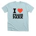 I ?? Pease Park, a Heather Ice Blue Premium Unisex Tee