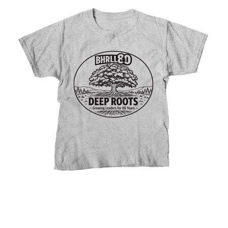 Growing Leaders for 80 Years, a Sport Grey Youth Unisex Tee