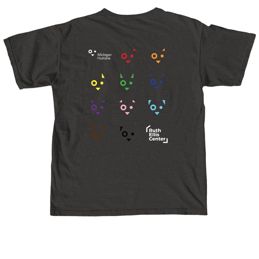Michigan Humane x Ruth Ellis, a Pepper Comfort Colors Unisex Tee (back-view)