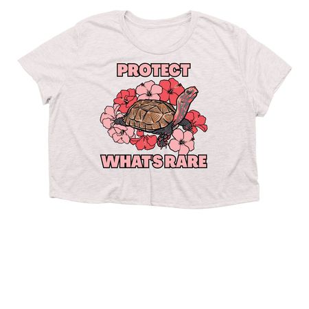 Protect What's Rare Feb 2026, a Heather Dust Women?s Flowy Cropped Tee