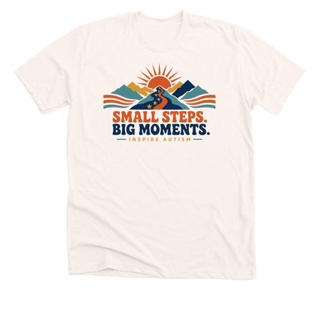 Small Steps. Big Moments., a Heather Natural Premium Unisex Tee