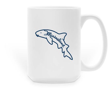 Retro Shark Mug, a White Large Coffee Mug