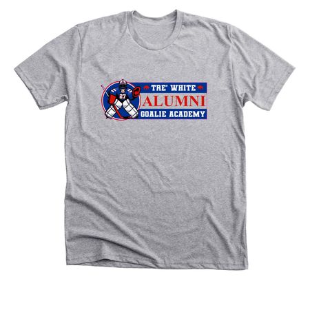 Tre' White Goalie Academy, a Athletic Heather Premium Unisex Tee