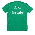 Adult Third Grade Field Day Shirt, a Heather Kelly Premium Unisex Tee (back-view)