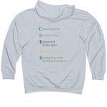Steadily Formed Light, a Grey Heather Midweight Pullover Hoodie (back-view)