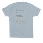 Steadily Formed Light, a Light Blue Premium Cotton Tee (back-view)