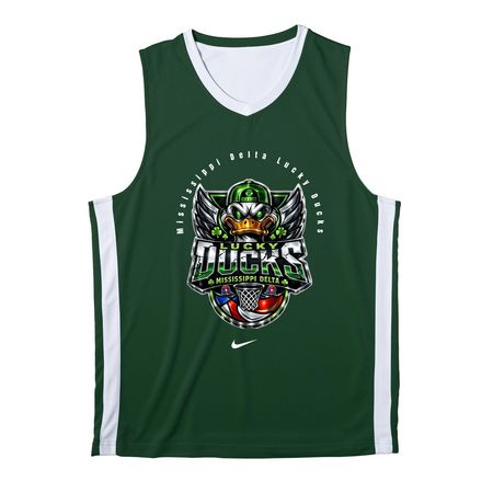 LH3 FAN SEMI PRO JERSEY, a Forest Green/ White Reversible Basketball Jersey