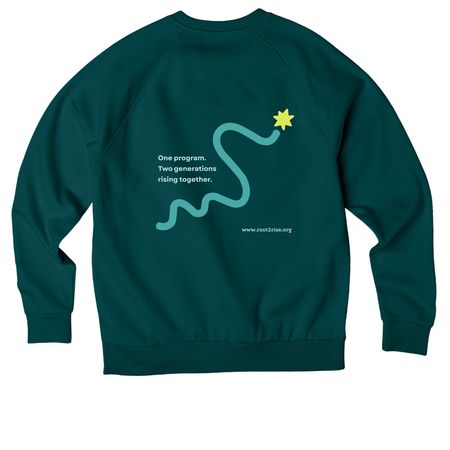R2R CVC Crewneck Sweatshirt, a Deep Sea Green Allmade Organic CVC Crewneck Sweatshirt (back-view)