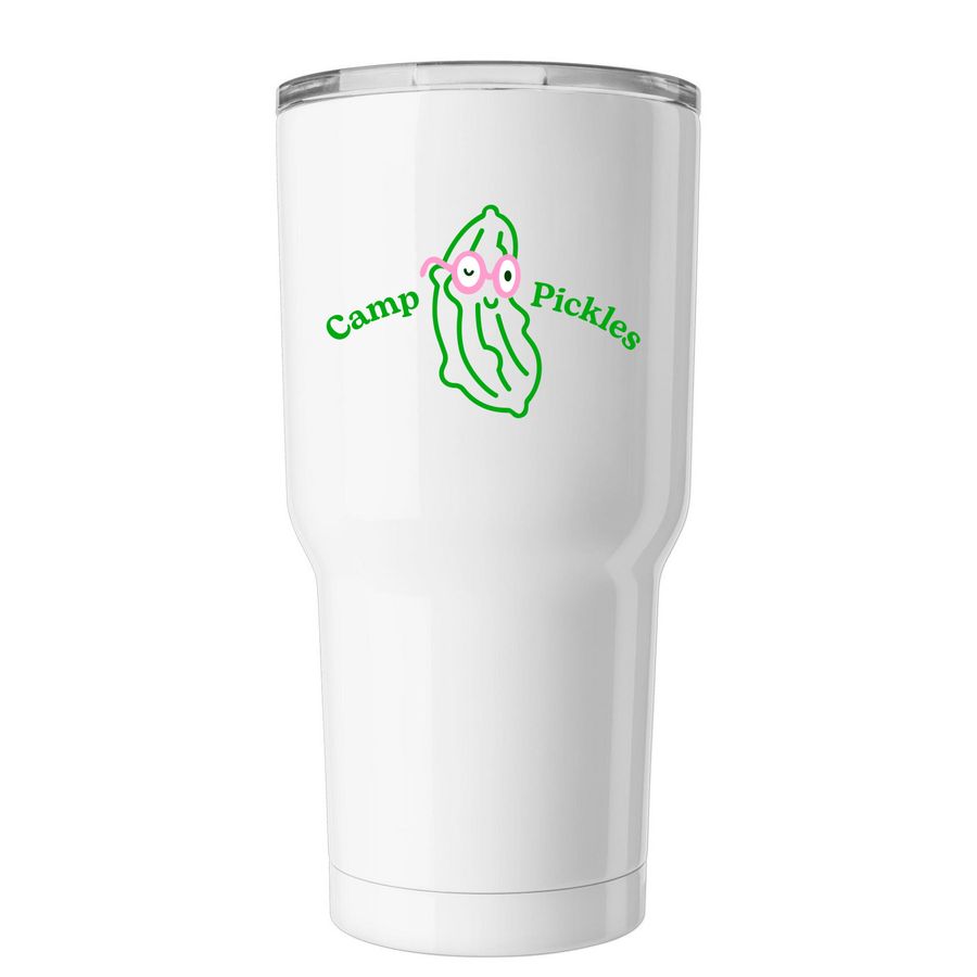 Camp Pickles, a White Insulated Tumbler