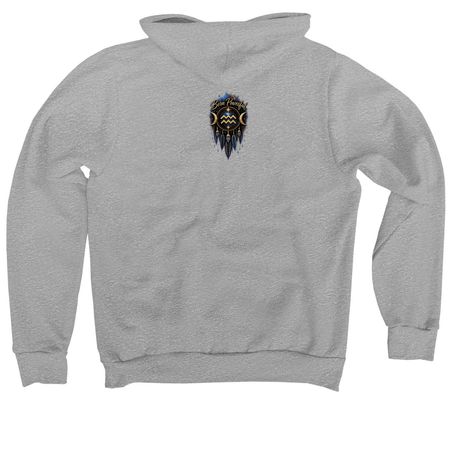 Aquarius The Rebel, a Athletic Heather Premium Pullover Hoodie (back-view)