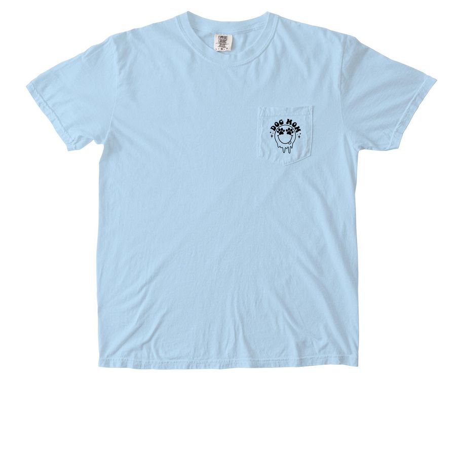 Anti Social Dog Mom, a Chambray Comfort Colors Pocket Tee