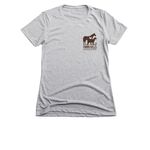 Wilbur!!, a Dark Heather Grey Women's Slim Fit Tee (back-view)