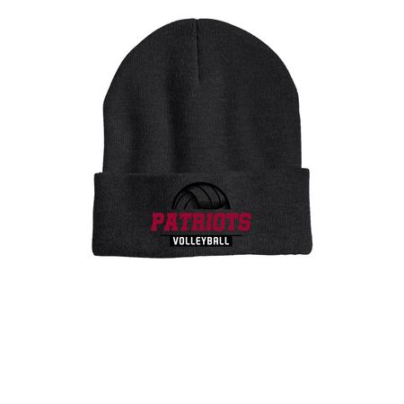 PATRIOTS VOLLEYBALL BEANIES, a Heather Charcoal Printed Cuffed Beanie