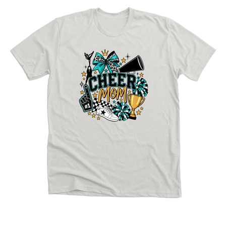 CHEER MOM&nbsp;, a Heather Cement Premium Unisex Tee