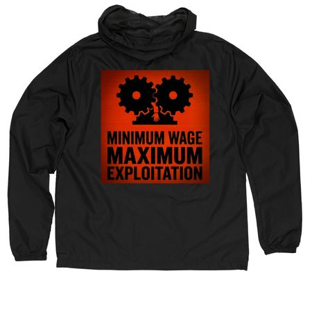 Elements of Labor, a Black Quarter-Zip Windbreaker (back-view)