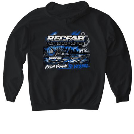 RECFAB, a Black Gildan Softstyle Pullover Hoodie