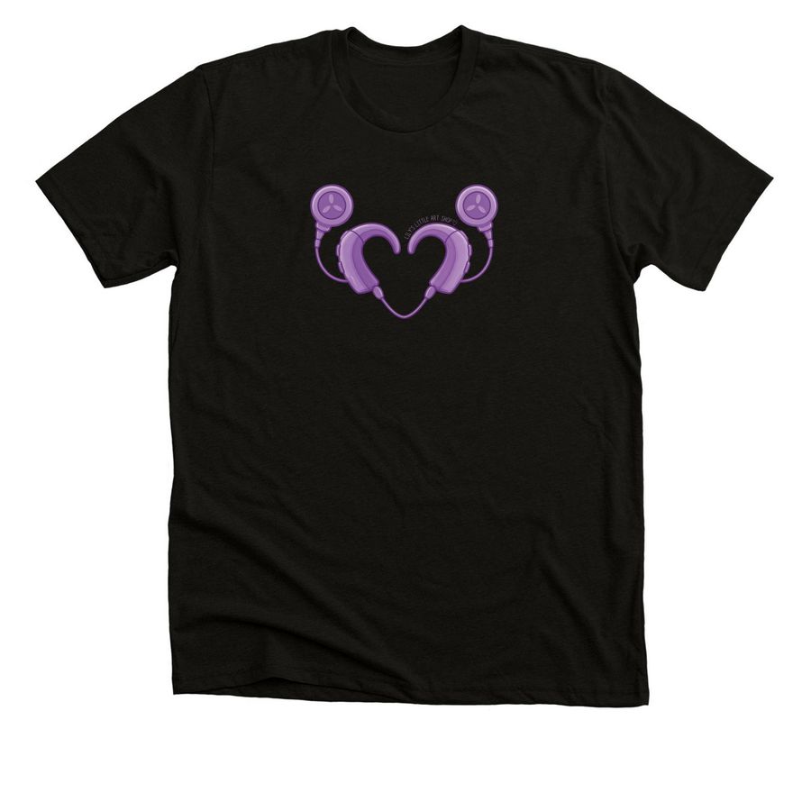 Hear With Love Tee, a Solid Black Blend Premium Unisex Tee