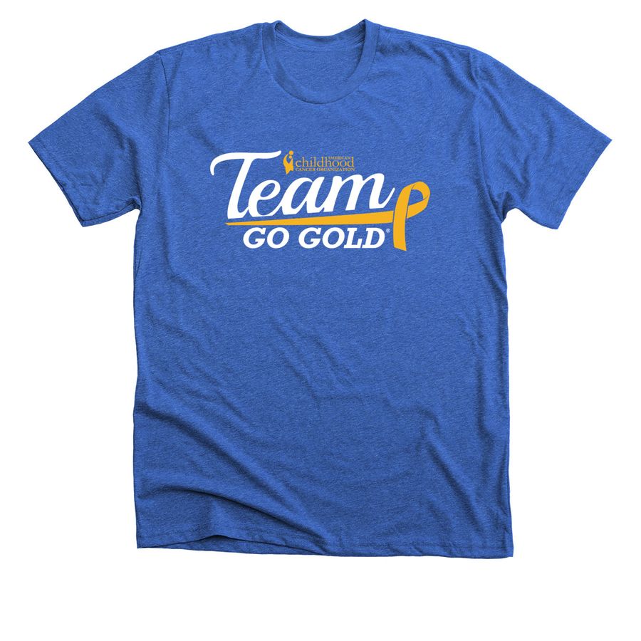 Team GO GOLD? - In Honor, a Heather True Royal Premium Unisex Tee