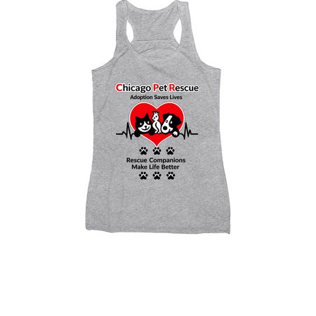 CPR shirts raise money for animals, a Athletic Heather Women's Racerback