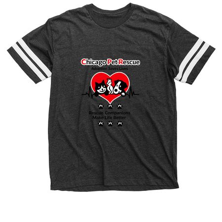 CPR shirts raise money for animals, a Vintage Smoke / White Football Jersey Tee