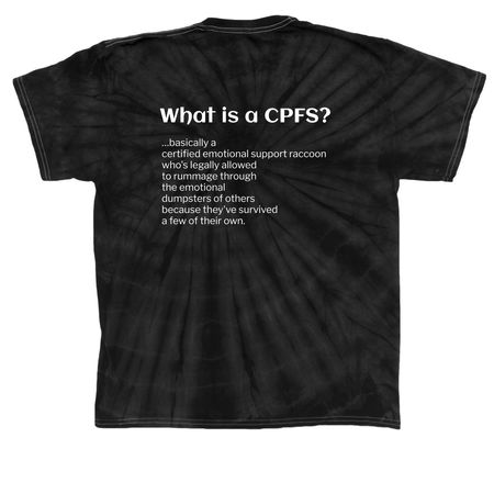 What is a CPFS??, a Black Classic Tie Dye Tee (back-view)