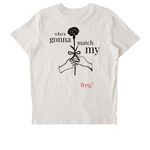 "who's gonna match my freq", a Vintage White Stanley/Stella Unisex Crafter Tee (back-view)