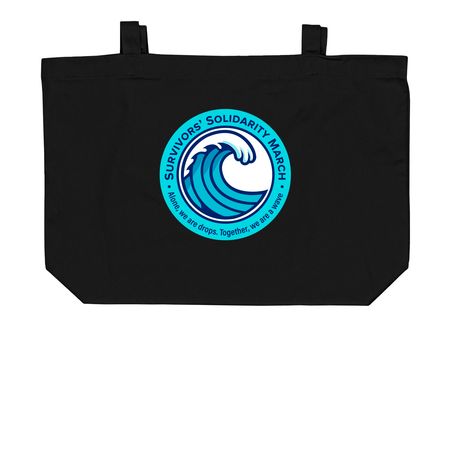 Survivor's March Tote Bag, a Black Large Organic Cotton Tote Bag