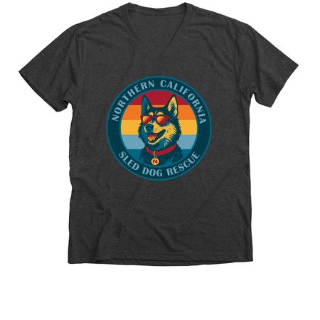 2025 Husky Shades, a Dark Grey Heather Premium V-Neck Tee