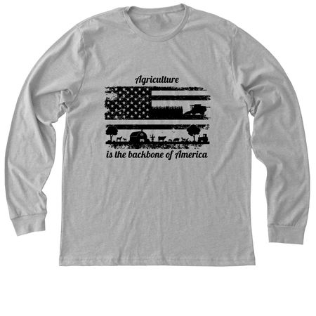 Agriculture: Backbone of America, a Athletic Heather Premium Long Sleeve Tee